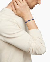 Hex Bead Bracelet in Sterling Silver with Lapis, 6mm